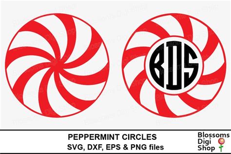 Download Free Peppermint Circle Monogram Duo SVG, DXF, EPS and PNG files Cut Files